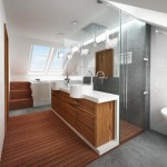 Koupelna s dřevěnými prvky