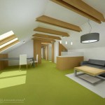 Podkrovní apartmán - obývací pokoj