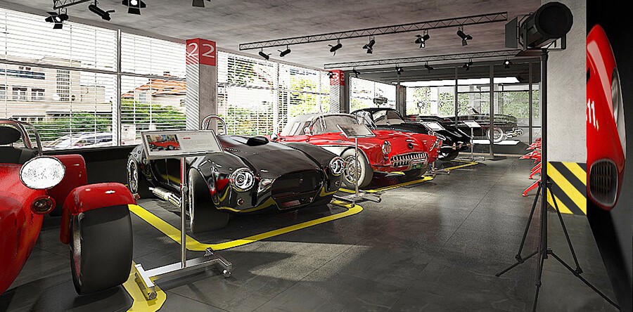 Industriální interiér |Showroom veteránů